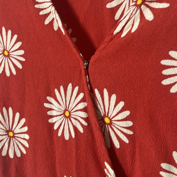 Madewell Sash-Tie Wrap Top in Daisy Daydream โ Etruscan Clay โ Size Small - Picture 5 of 7